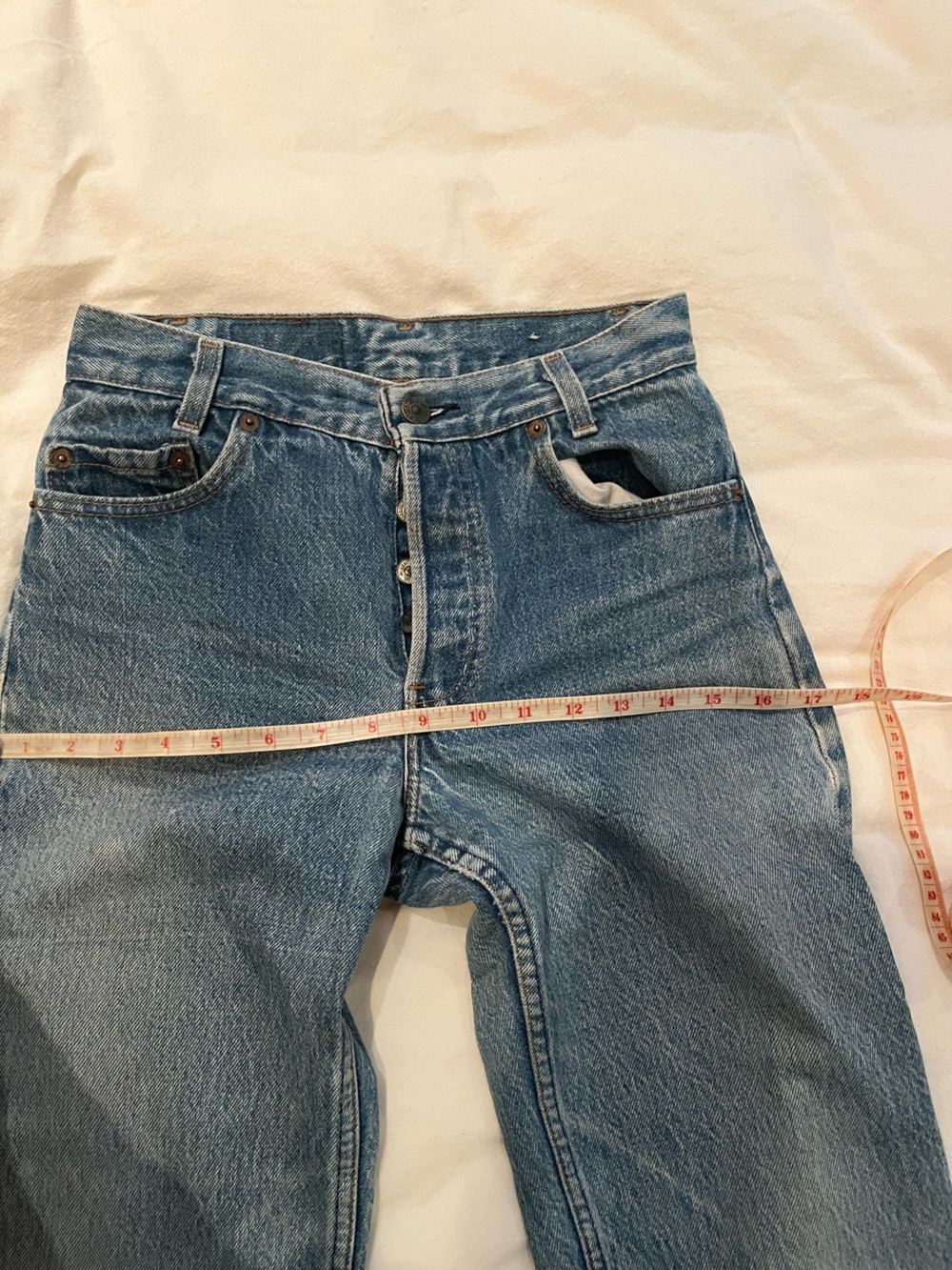 Vintage 701 501 Levi's Light Blue Wide-Leg Jeans USA - Picture 9 of 11